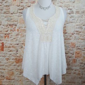 New Democracy Ivory Lace Sleeveless Top